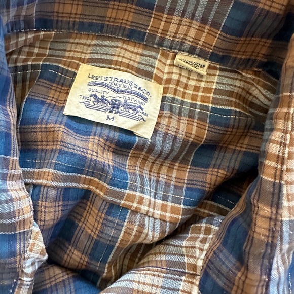 Levis Vintage Plaid Western Shirt with Pearl Snaps Size Medium - Picture 4 of 4